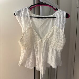 Urban Outfitters Cream Lace Tank Top